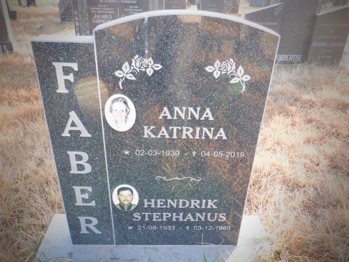 FABER Hendrik Stephanus 1933-1980 &amp; Anna Katrina 1939-2019
