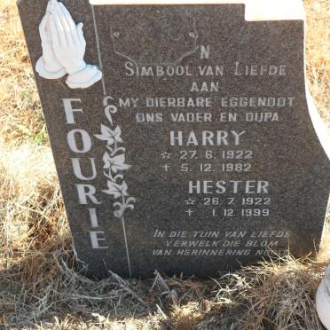 FOURIE Harry 1922-1982 &amp; Hester 1922-1999