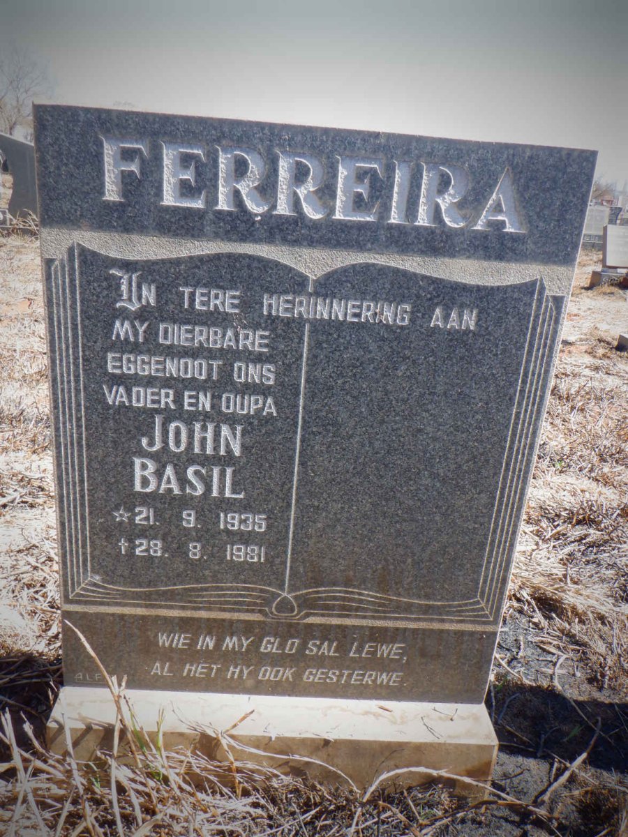 FERREIRA John Basil 1935-1981