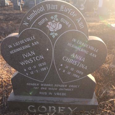 GOBEY Ivan Winston 1930-1987 &amp; Anna Christina 1925-1985