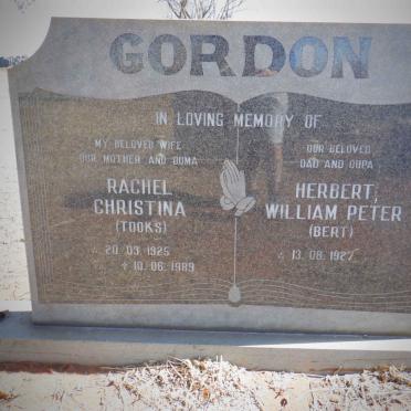 GORDON Herbert William Peter 1927- &amp; Rachel Christina 1925-1989