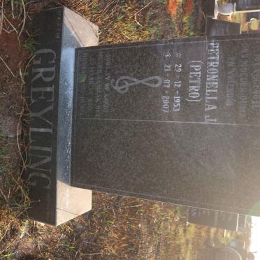 GREYLING Petronella J. 1953-2007