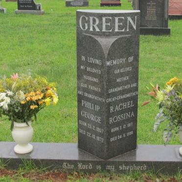 GREEN Phillip George 1907-1972 &amp; Rachel Rossina 1917-1998
