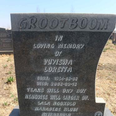 GROOTBOOM Vuyiswa Loretta 1954-2003 