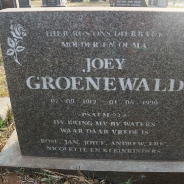 GROENEWALD Joey 1912-1999