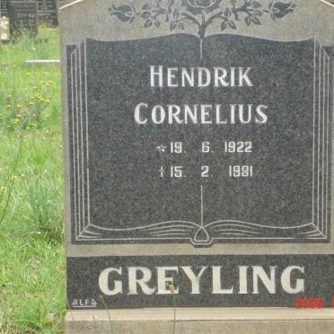 GREYLING Hendrik Cornelius 1922-1981