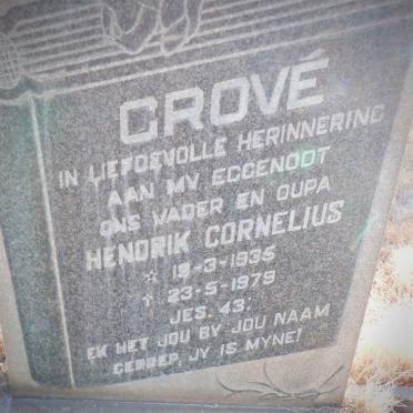 GROVE Hendrik Cornelius 1935-1979