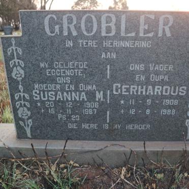 GROBLER Gerhardus 1908-1988 &amp; Susanna M. 1906-1987