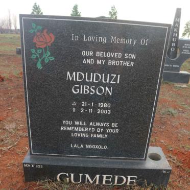GUMEDE Mduduzi Gibson 1980-2003