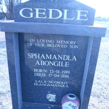 GEDLE Sphamandla Abongile 1989-2016
