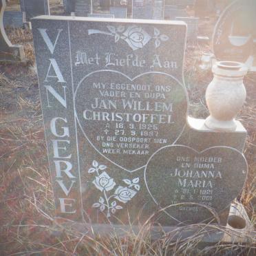 GERVE Jan Willem Christoffel, van 1925-1997 &amp; Johanna Maria 1921-2001