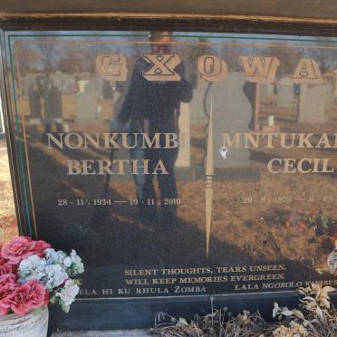 GXOWA Mntukanti Cecil 1929-2001 &amp; Nonkumbi Bertha 1934-2010