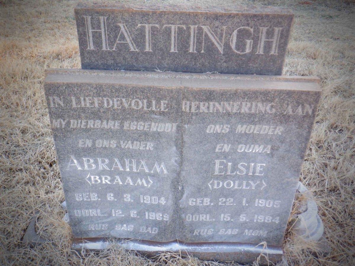 HATTINGH Abraham 1904-1969 &amp; Elsie 1905-1984