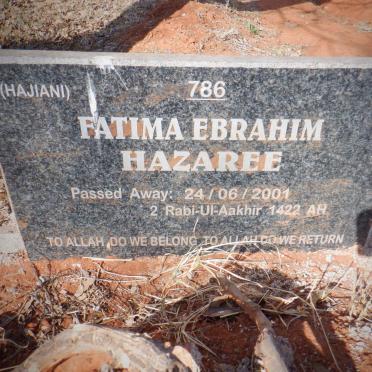 HAZAREE Fatima Ebrahim -2001