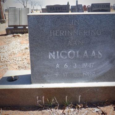 HALL Nicolaas 1947-1989