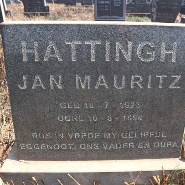 HATTINGH Jan Mauritz 1923-1994