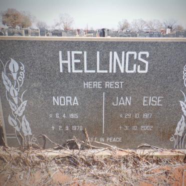 HELLINGS Jan Eise 1917-2002 &amp; Nora 1915-1978