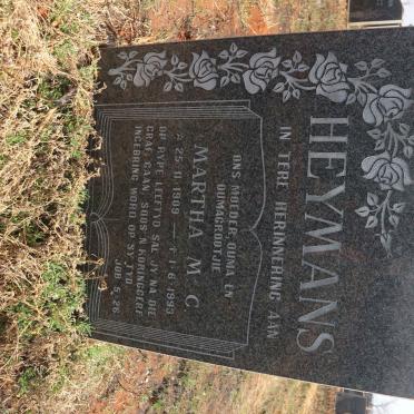 HEYMANS Martha M.C. 1909-1993
