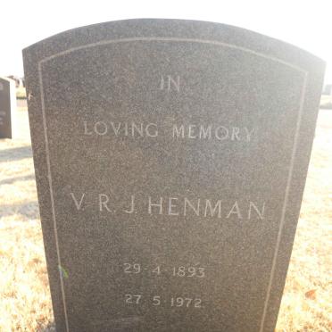HENMAN V.R.J. 1893-1972