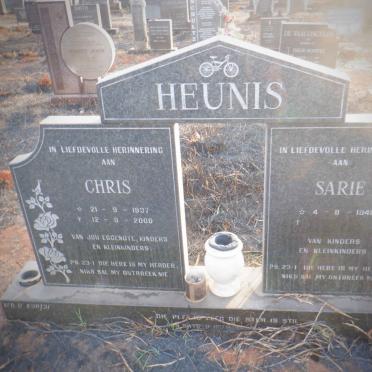 HEUNIS Chris 1937-2000 &amp; Sarie 1940-