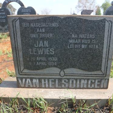 HELSDINGEN Jan Lewies, van 1930-1994