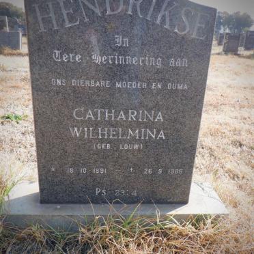 HENDRIKSE Catharina Wilhelmina nee LOUW 1891-1986