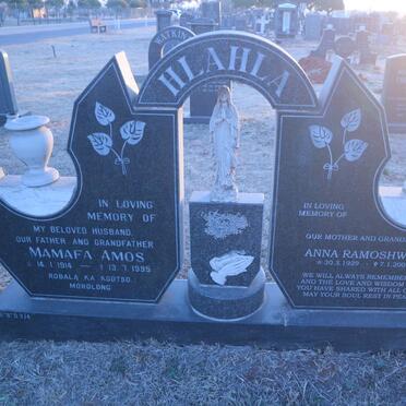 HLAHLA Mamafa Amos 1914-1995 &amp; Anna Ramoshwane 1929-2009