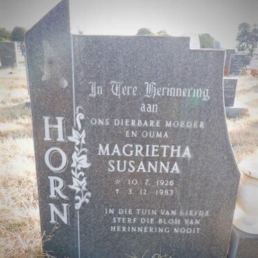 HORN Magrietha Susanna 1926-1983