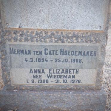HOEDEMAKER Herman, ten Gate 1894-1968 &amp; Anna Elizabeth WIEDEMAN 1900-1976