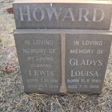 HOWARD Lewis 1891-1974 &amp; Gladys Louisa 1892-1988