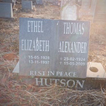 HUTSON Thomas Alexander 1924-2009 &amp; Ethel Elizabeth 1928-1997
