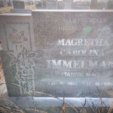 IMMELMAN Magretha Carolina 1903-1996