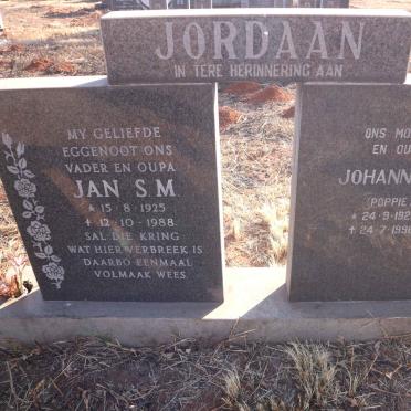 JORDAAN Jan S.M. 1925-1988 &amp; Johanna A. 1928-1996