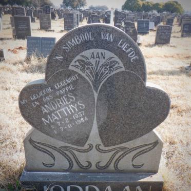 JORDAAN Andries Matthys 1937-1984