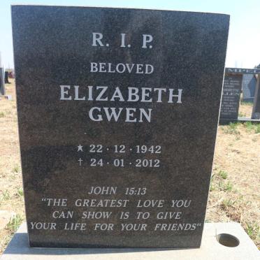 JAMES Elizabeth Gwen 1942-2012