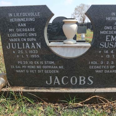 JACOBS Juliaan 1933-1995 &amp; Emma Susanna 1937-2007