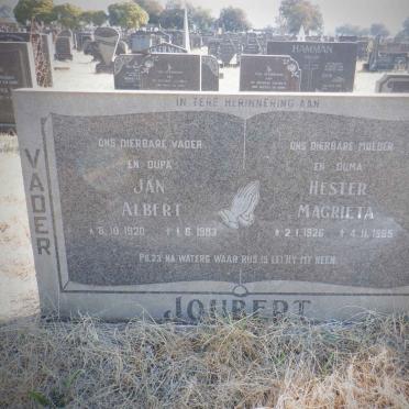 JOUBERT Jan Albert 1920-1983 &amp;  Hester Magrieta 1926-1985