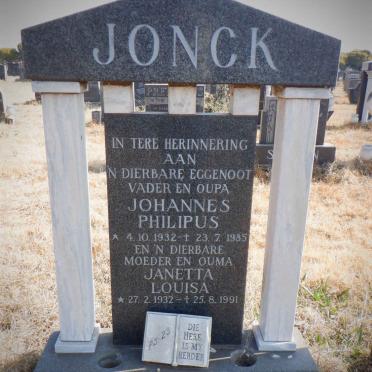 JONCK Johannes Philipus 1932-1985 &amp; Janetta Louisa 1932-1991