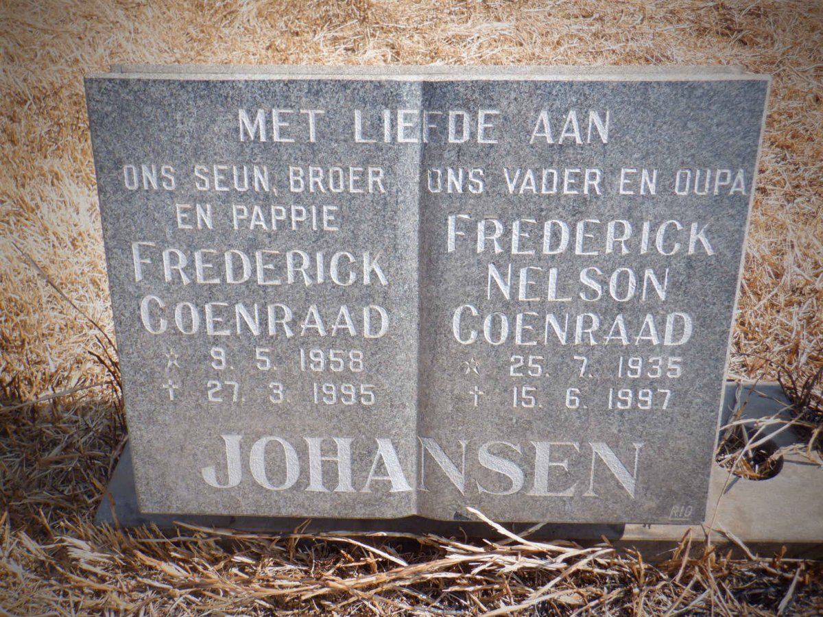 JOHANSEN Frederick Nelson Coenraad 1935-1997 :: JOHANSEN Frederick Coenraad 1958-1995