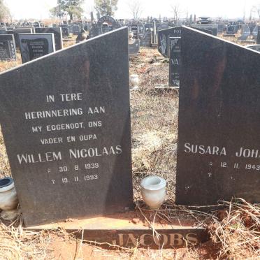 JACOBS Willem Nicolaas 1939-1993 &amp; Susara Johanna 1943-