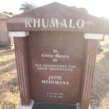 KHUMALO Japie Mehlwana 1915-2002