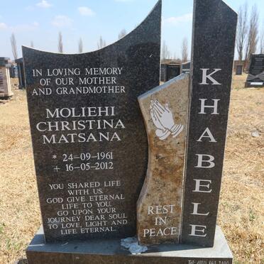 KHABELE Moliehi Christina Matsana 1961-2012
