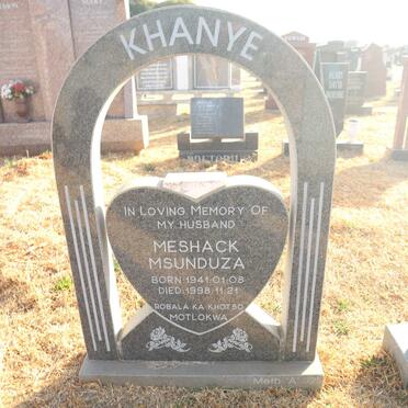 KHANYE Meshack Msunduza 1941-1998