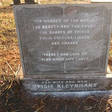 KLEYNHANS Meisie 1956-1988