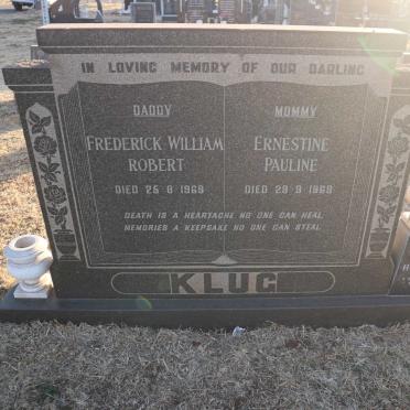 KLUG Frederick William Robert -1969 &amp; Ernestine Pauline -1969 :: HUNKIN Johanna Freda 1924-2003