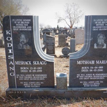 KODISANG Meshack 1915-1999 &amp; Motshabi Maria 1919-2006