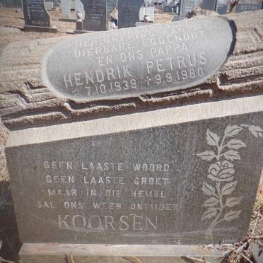 KOORSEN Hendrik Petrus 1939-1980