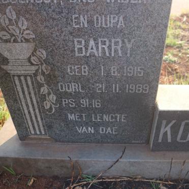 KOEKEMOER Barry 1915-1989