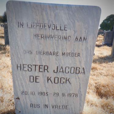 KOCK Hester Jacoba, de 1905-1978