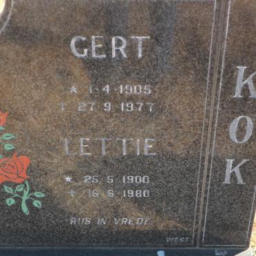 KOK Gert 1905-1977 &amp; Lettie 1900-1980